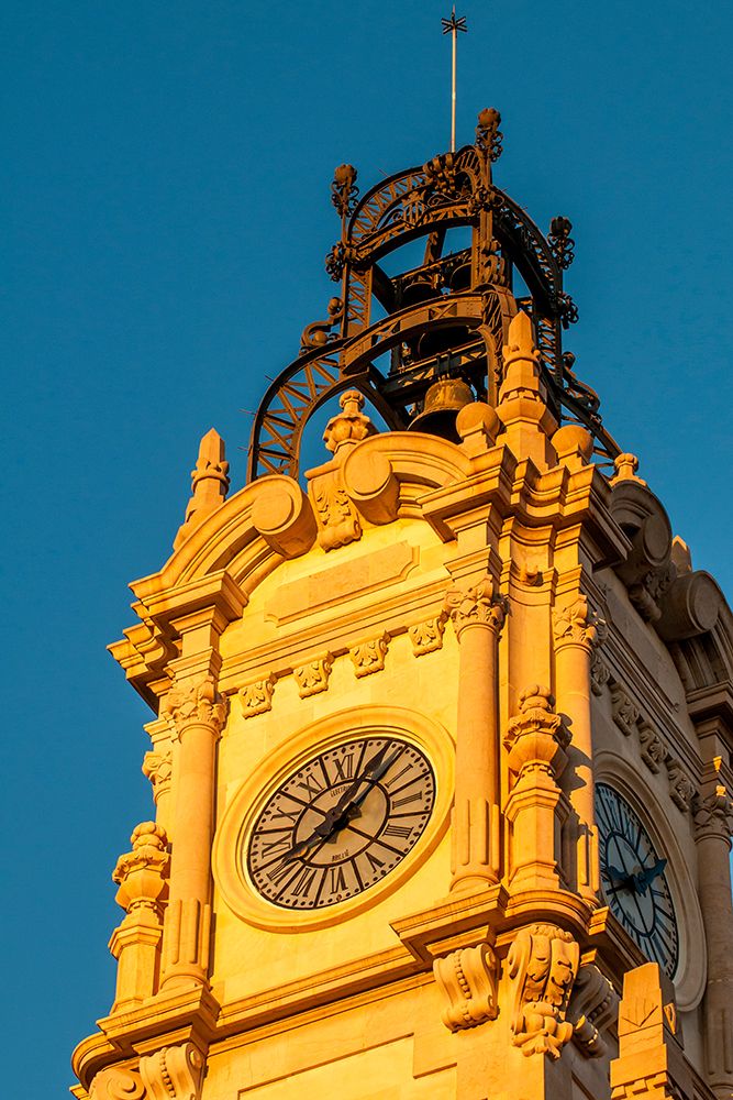 Bell Tower of Valencia City Hall, Plaza del Ayuntamiento, Valencia, Spain.